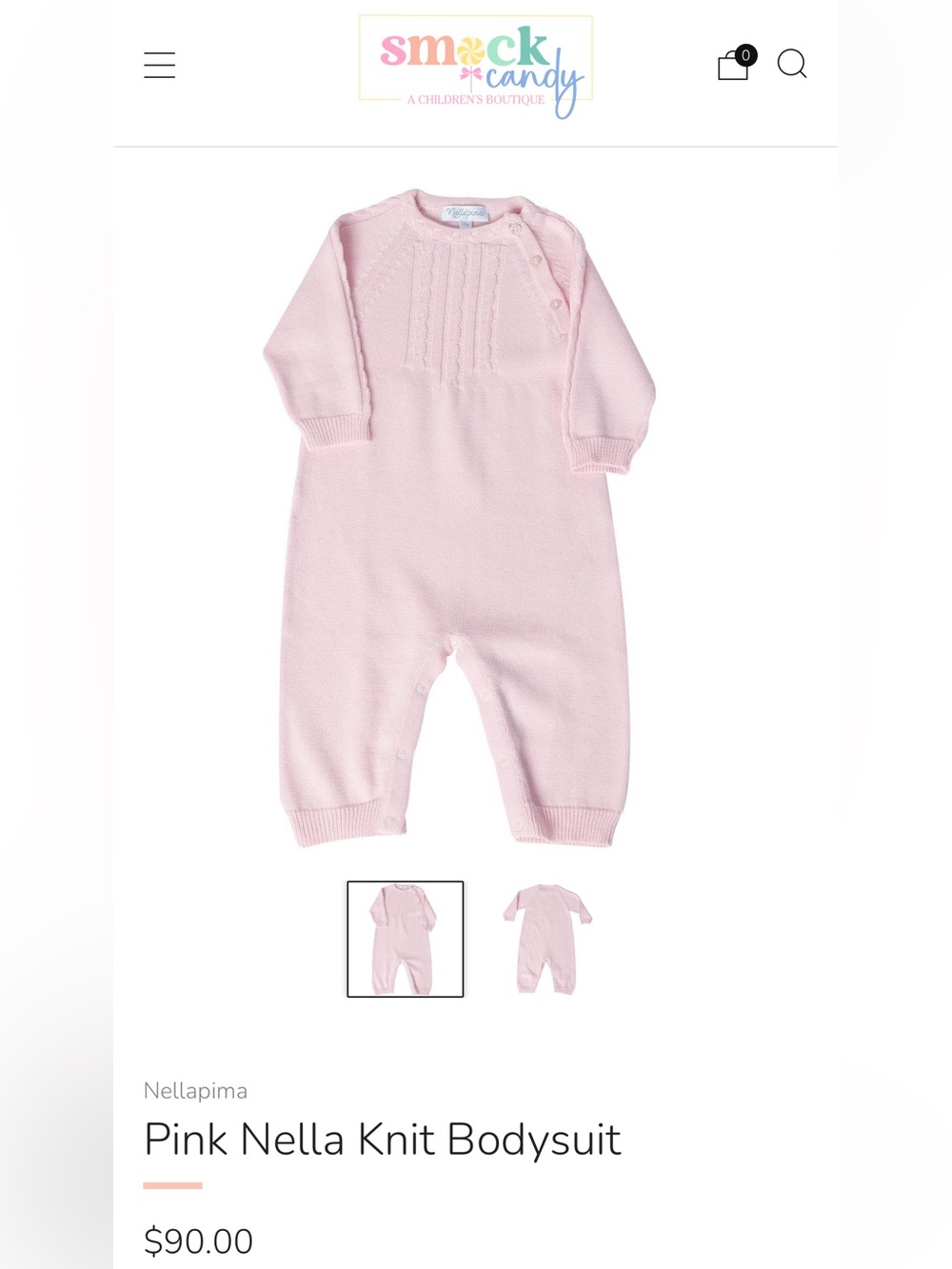 Nellapima Pink Knit Baby One-Piece Romper
